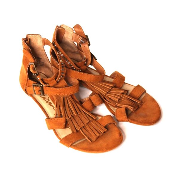 American Rag Shoes - American Rag Cie Aleah Sandals Fringe Studs Ankle Strap Open Toe Womens US 6.5M